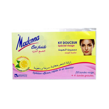 MADONNA Cire froide spécial visage parfumée au citron 24 pièces