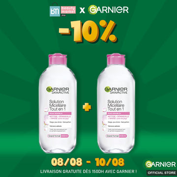 Garnier lot de 2 solution micellaire tout en 1 peaux sensibles 400ml