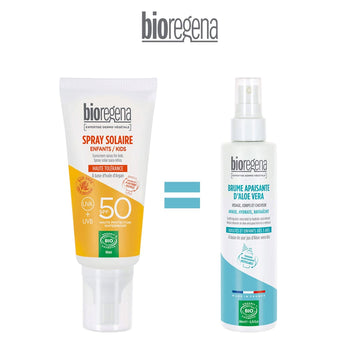 BioRegena Ecran Solaire en Spray Enfants Spf50 – 90ml = Brume d’Aloé Véra 200ml Offerte