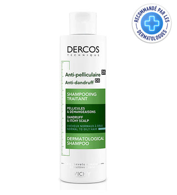 Vichy Dercos Shampooing traitant Antipelliculaire Cheveux Normaux à Gras 200ml = Serviette OFFERTE