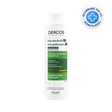 Vichy dercos shampooing antipelliculaire cheveux secs 200 ml = format