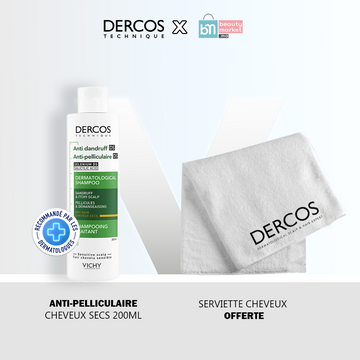 Vichy dercos shampooing antipelliculaire cheveux secs 200 ml = format